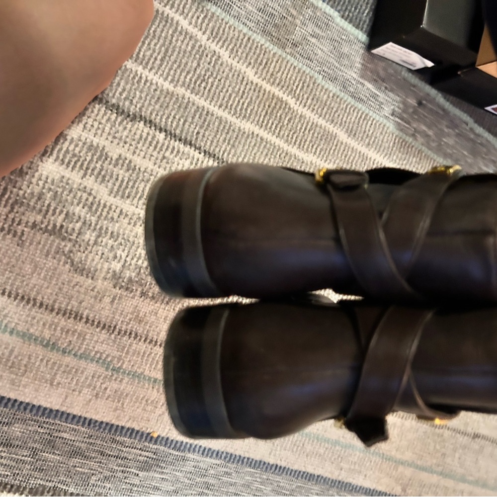 Ralph Lauren Dark Brown Ankle Boots with Gold Accents - Picture 6 of 6